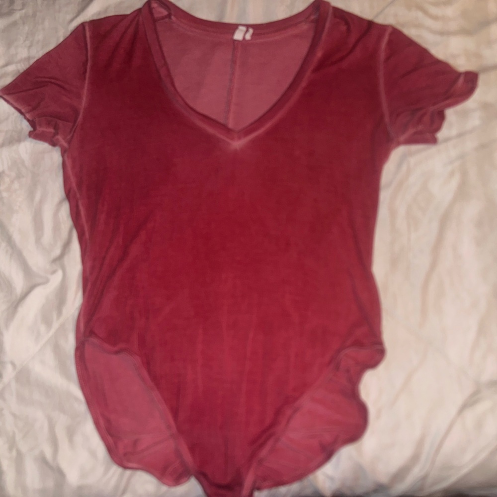 Stylish Brick Red Bodysuit - Size Small